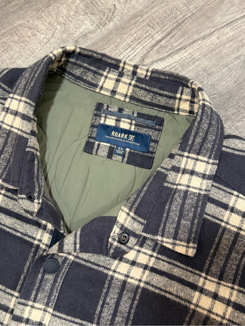 Roark Flannel Plaid Shirt Jacket - size XL - Picture 10 of 11